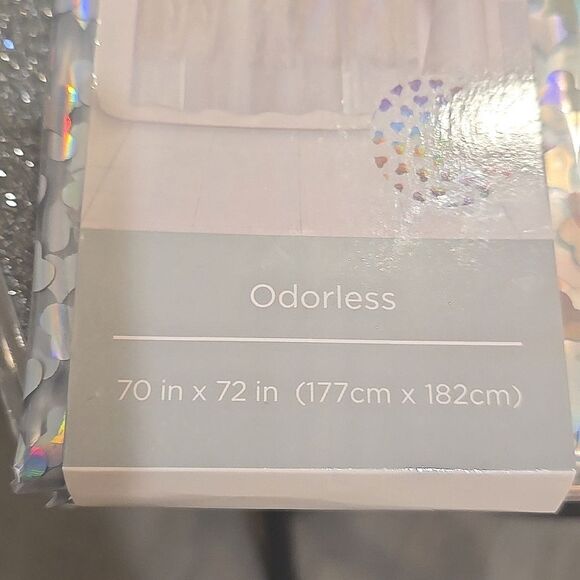 Comfort Bay Iridescent Hearts Shower Curtain Liner - Picture 7 of 8